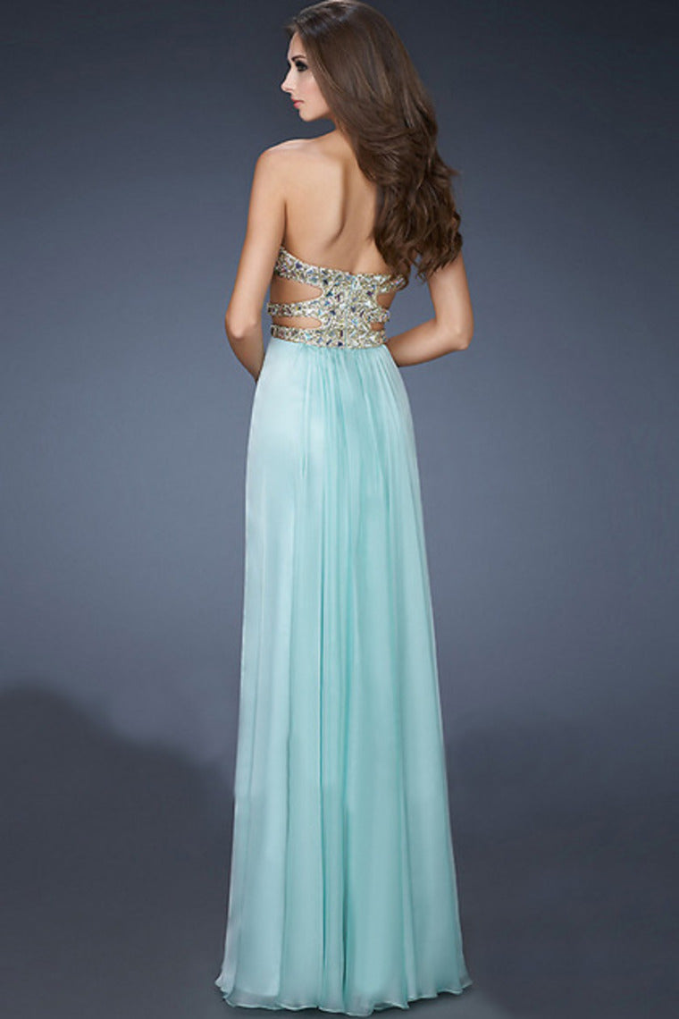 2022 Big Clearance Prom Dresses A-Line Sweetheart Chiffon Floor Length With Beading/Sequins