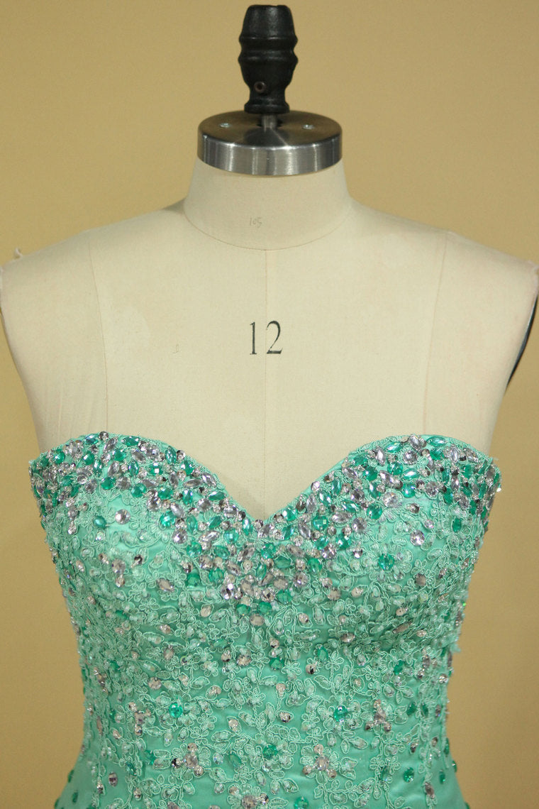 2022 Plus Size Sweetheart Prom Dresses Mermaid/Trumpet Floor Length Beaded Bodice Tulle