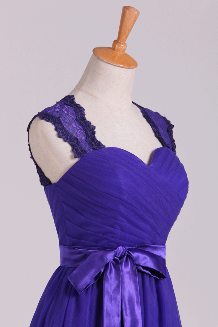 2022 Homecoming Dresses Off The Shoulder Dark Royal Blue Tulle & Lace A Line
