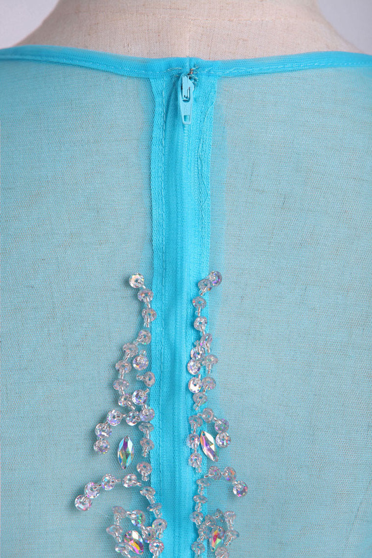 2022 Scoop Homecoming Dresses A-Line Short With Beads Chiffon