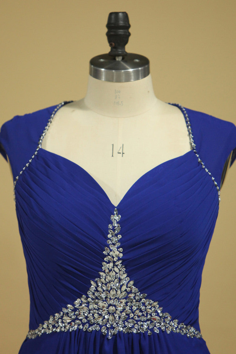 2022 Mother Of The Bride Dresses Ruffled Bodice Chiffon With Beading Plus Size