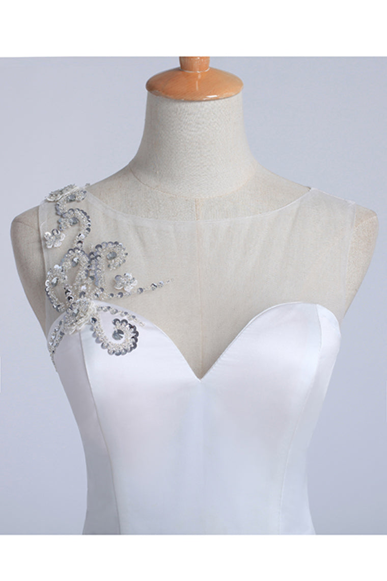 2022 Prom Dresses Mermaid White Satin With Beading