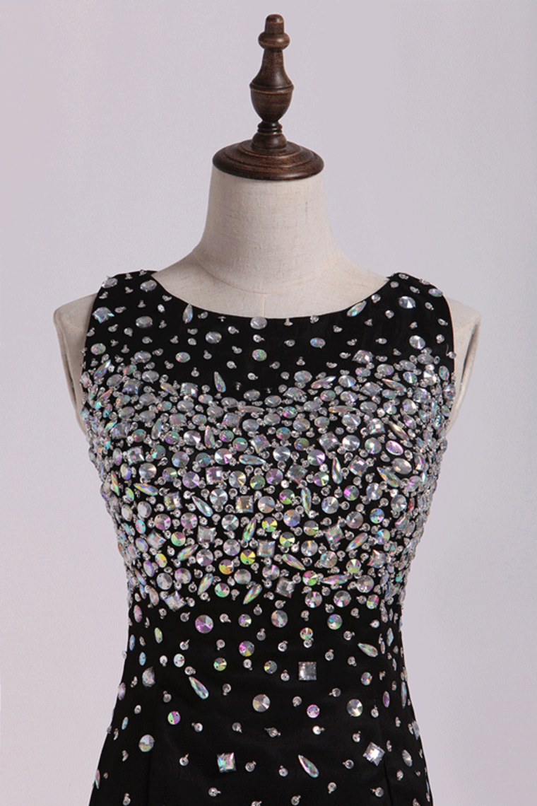 2022 Homecoming Dress Scoop Sheath/Column With Rhinestone Short/Mini