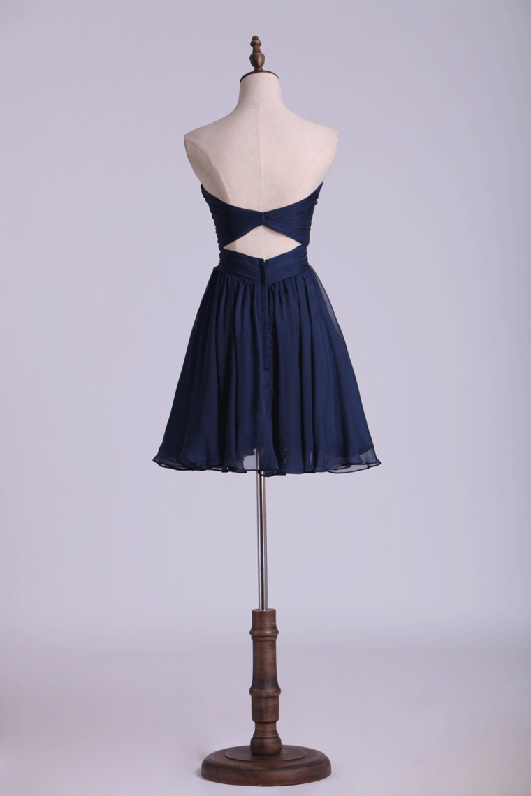 2022 Homecoming Dresses Sweetheart A Line Short Chiffon With Beading