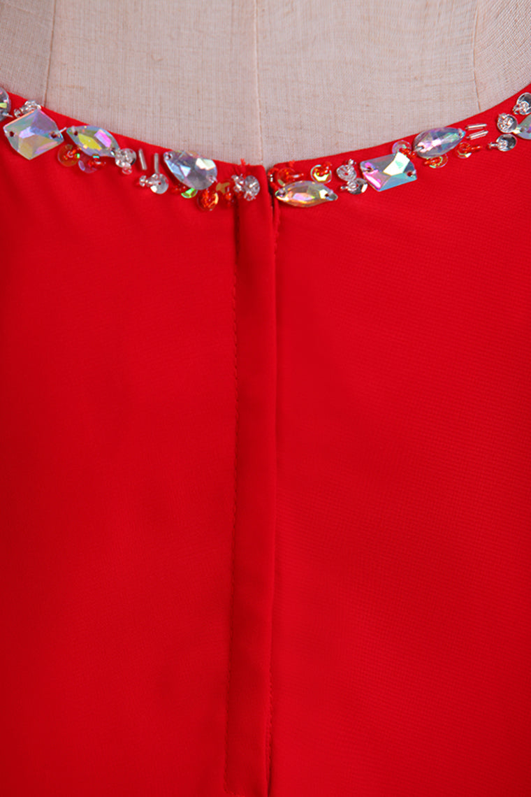 2013 Prom Dresses Sheath Split Front Floor Length One Shoulder Color Red