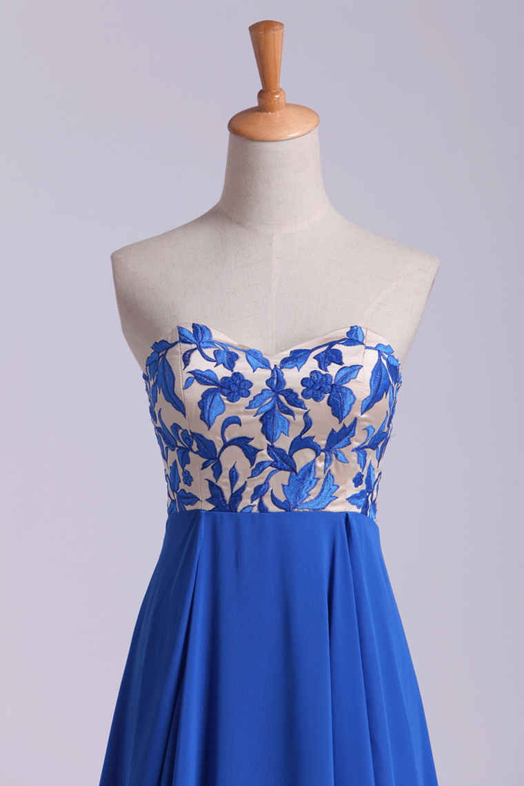 2022 Prom Dresses Seetheart Princess With Embroidery Floor Length Chiffon