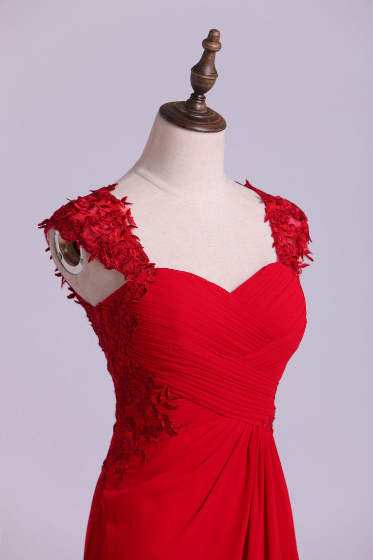 2022 Evening Dresses Off The Shoulder A-Line Tulle And Chiffon With Applique