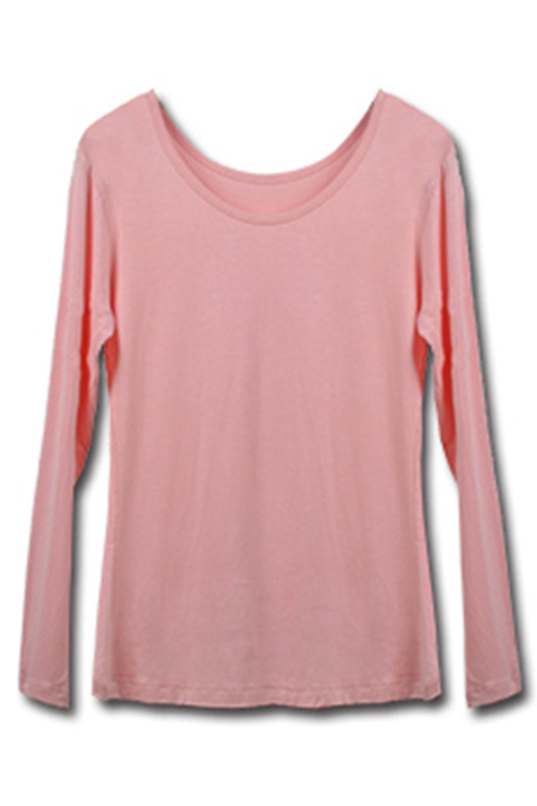 2022 Women'S Round Neck Modal Stretch & Slim T-Shirt Tops Long Sleeve For Muslim Dresses