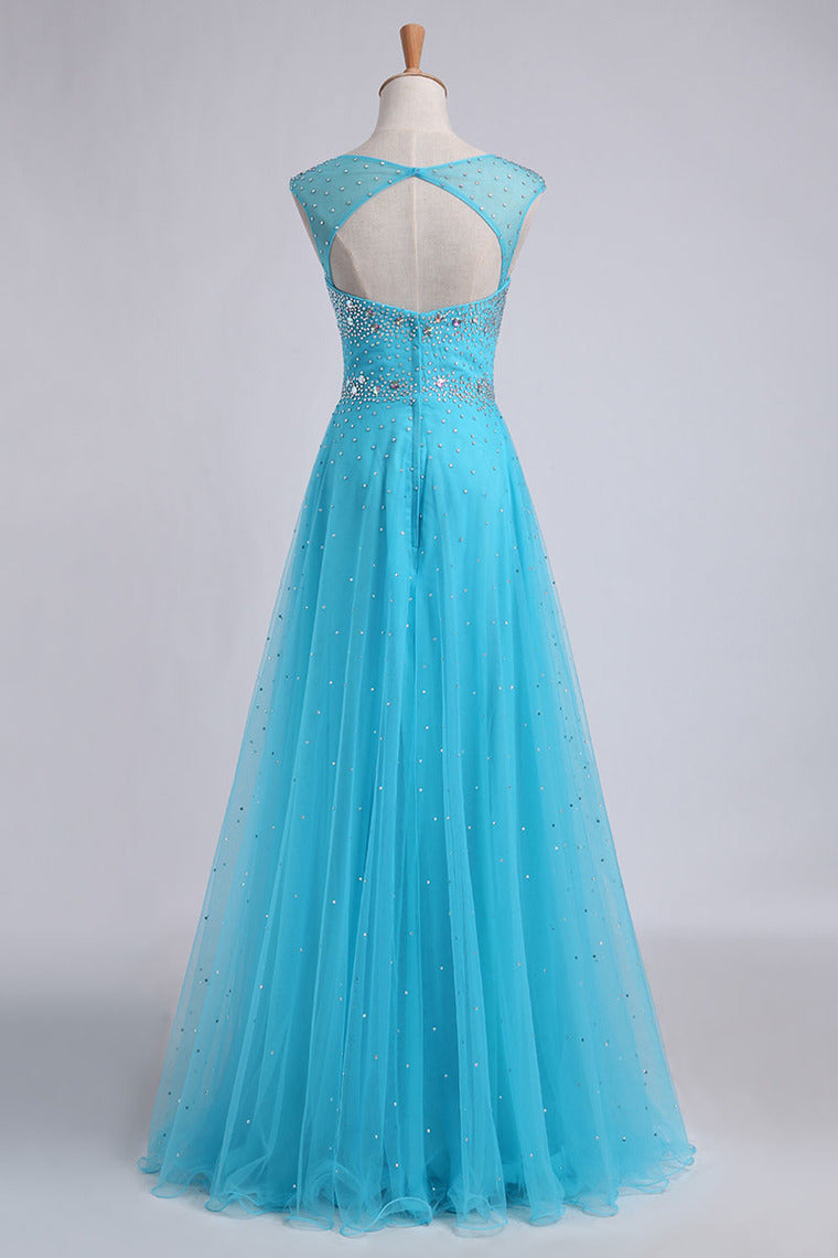 2022 Scoop Backless A Line Floor Length Prom Dress Splendid