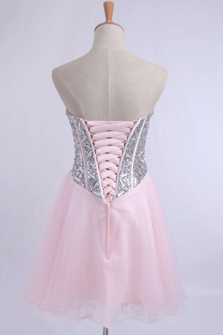2022 Homecoming Dresses A Line Sweetheart With Beads&Sequins Short/Mini