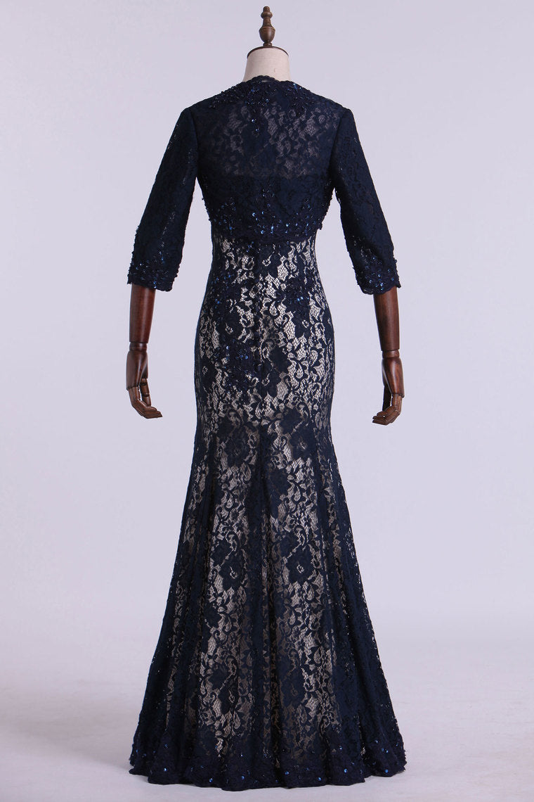 2022 Mother Of The Bride Dresses Strapless Mermaid Floor Length Lace