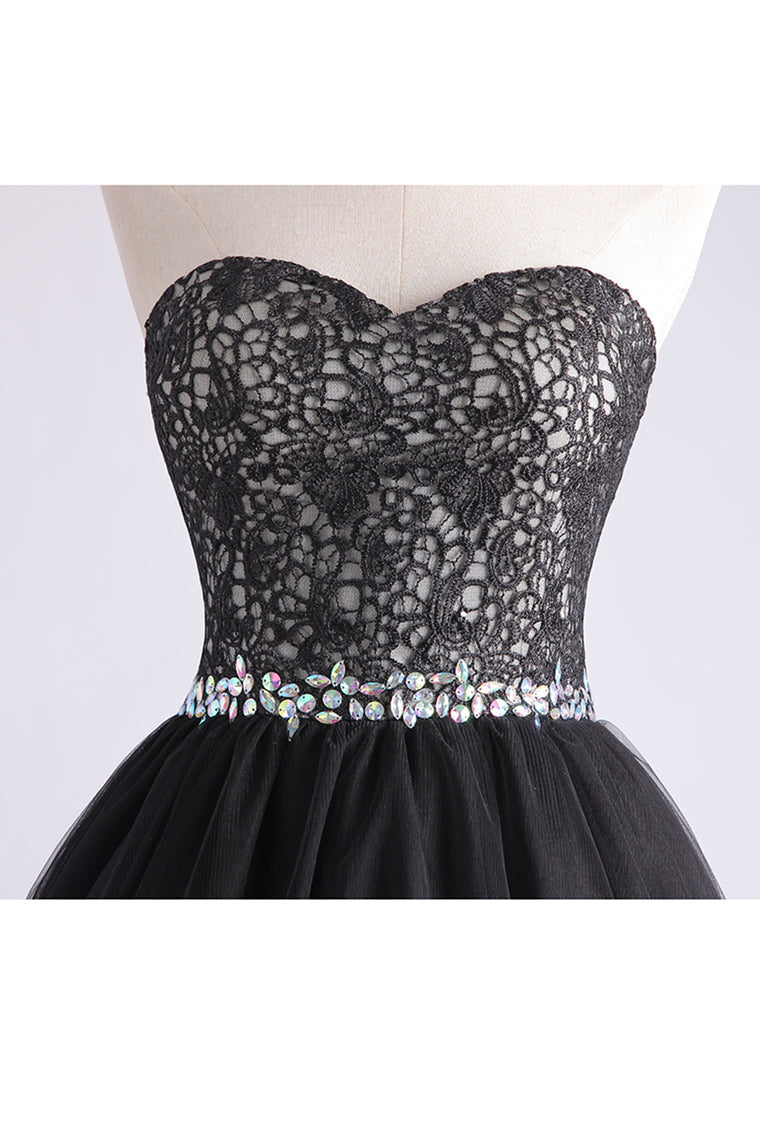 2022 Sweetheart A Line Short/Mini Homecoming Dress With Applique Beaded
