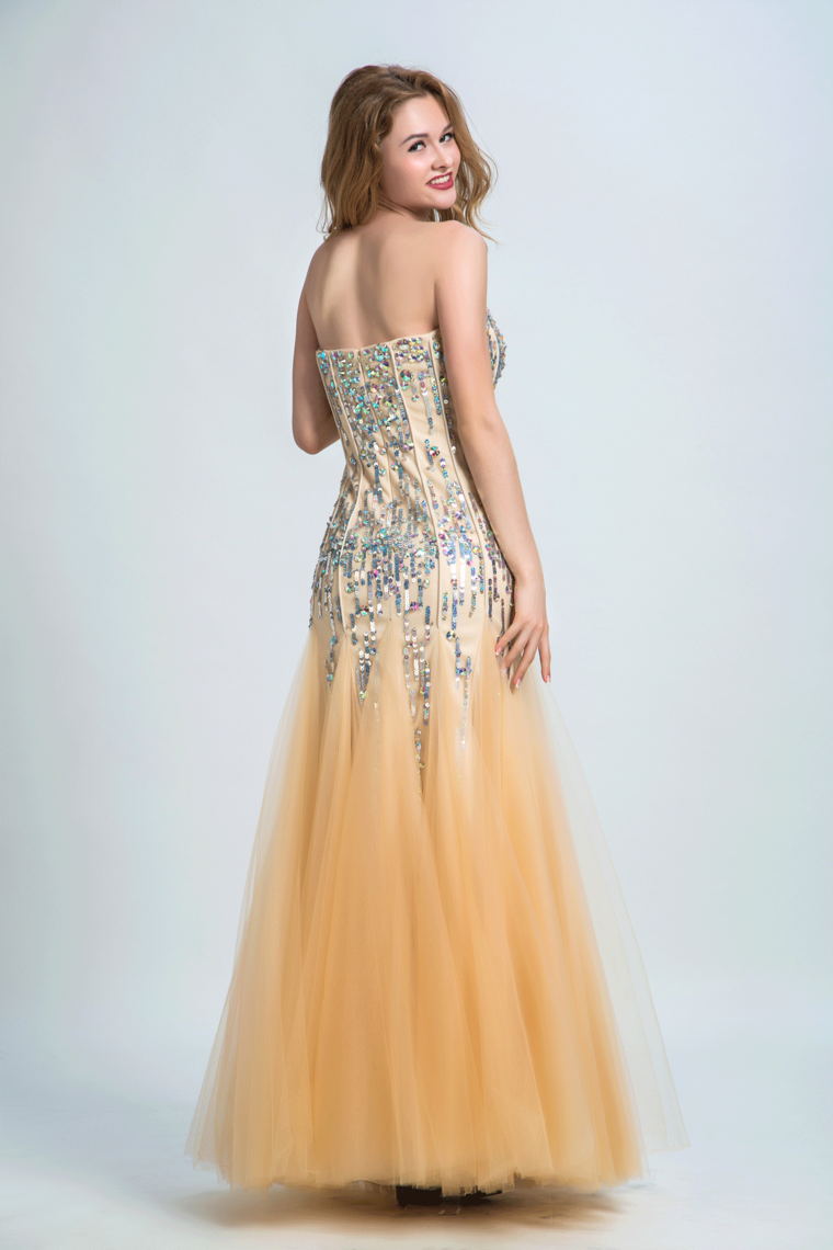 2022 Prom Dresses Sweetheart Mermaid Tulle With Beading