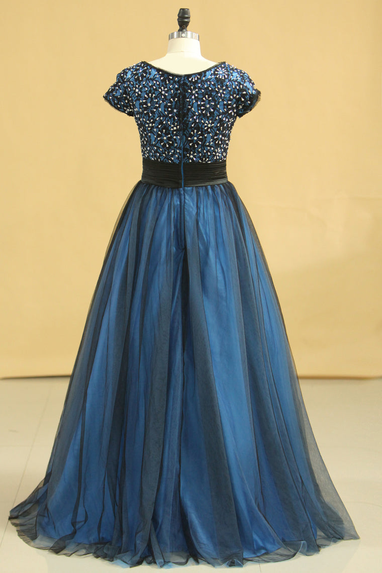 2022 Unique V Neck A Line Dress Embellished With Applique And Beads Floor Length Size 8