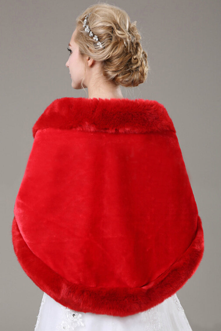 Fabulous Red Faux Fur Wedding Wrap