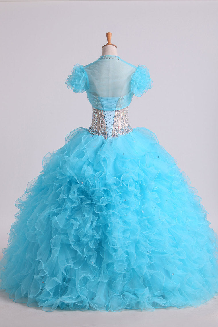 2022 Beaded Bodice Sweetheart Balll Gown Quinceanera Dresses Floor Length