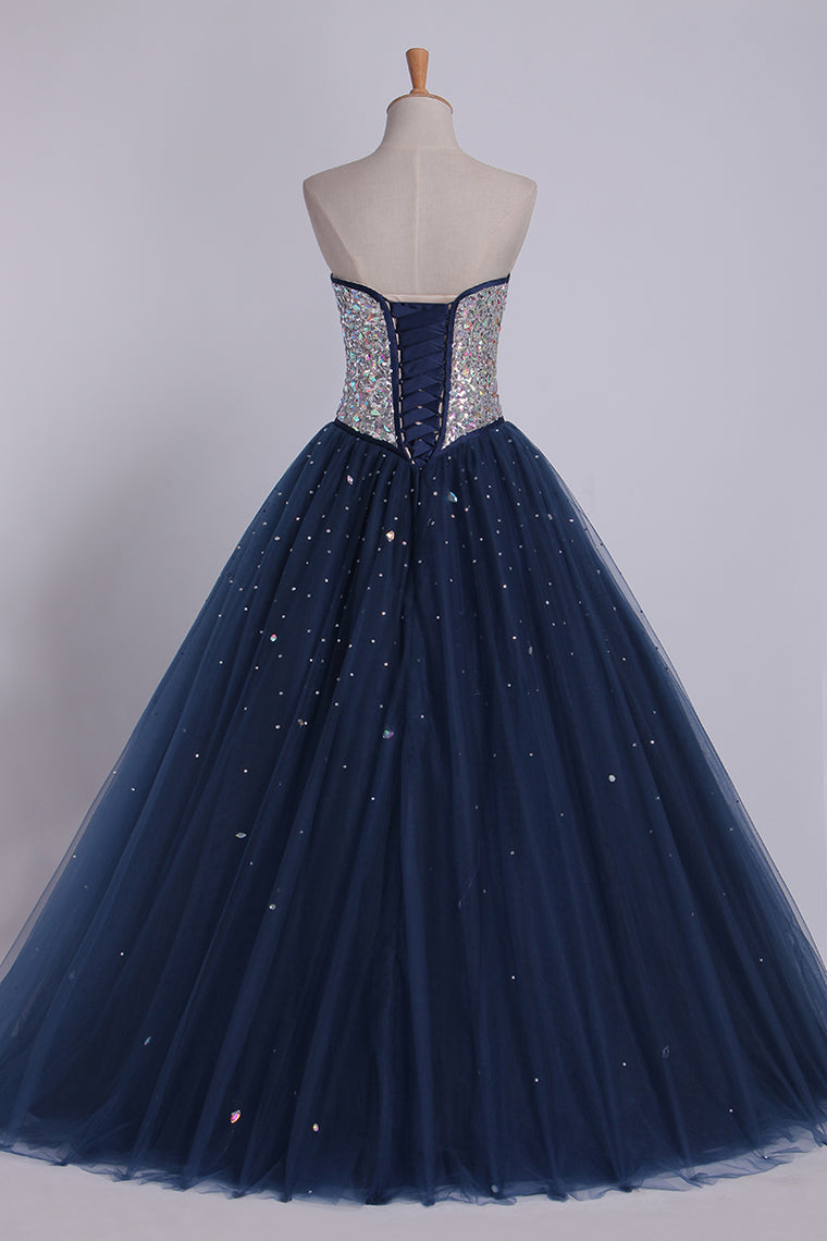 2022 Bicolor Quinceanera Dresses Sweetheart Ball Gown Floor-Length Beaded Bodice