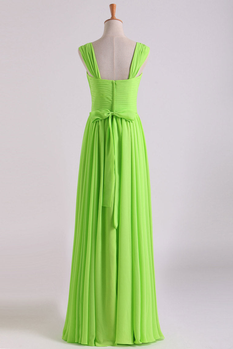 2022 Prom Dresses Off The Shoulder A Line Chiffon Floor Length With Ruffles
