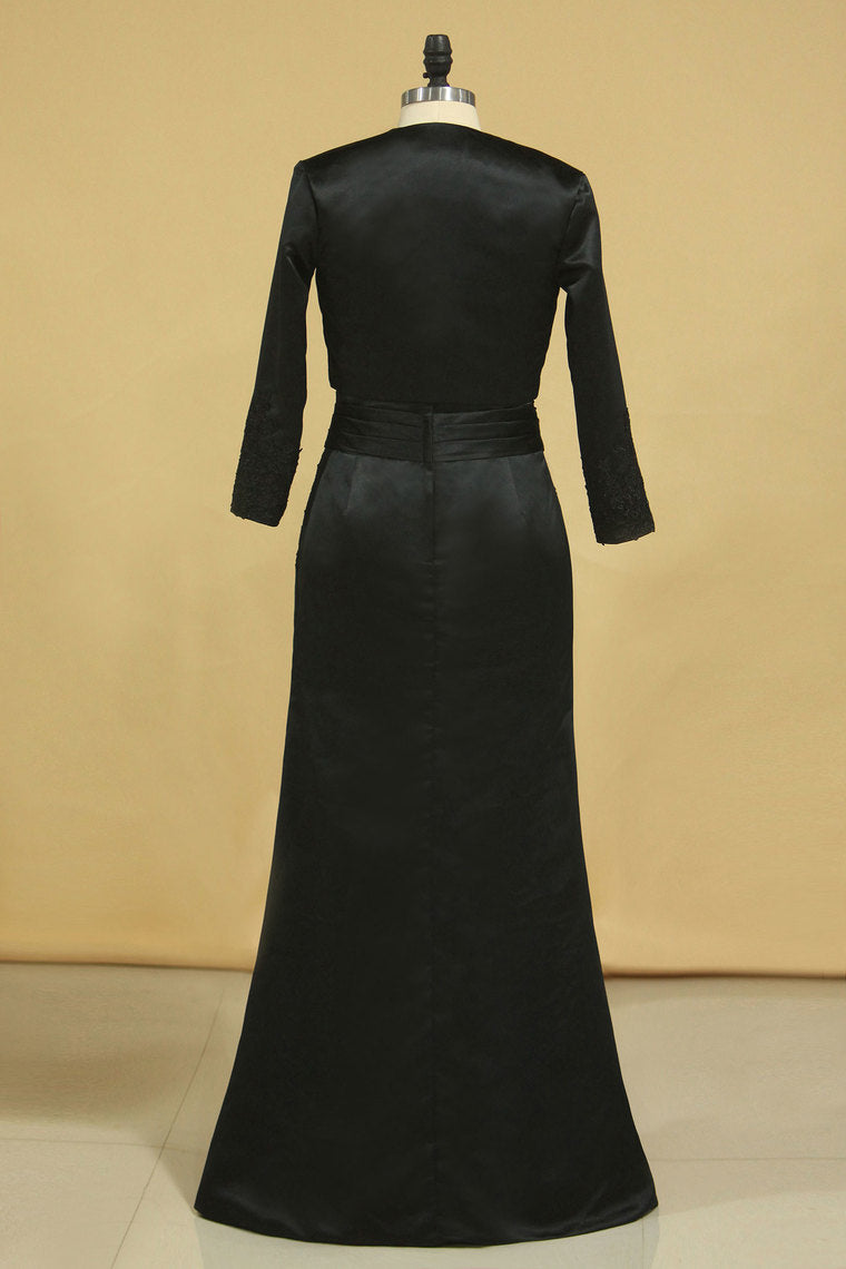 2022 Mother Of The Bride Dresses Strapless Satin With Applique And Jacket Mermaid