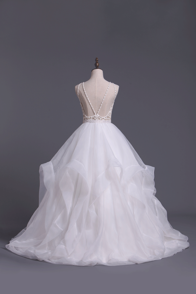 2022 Scoop Ball Gown Tulle With Beading Floor Length
