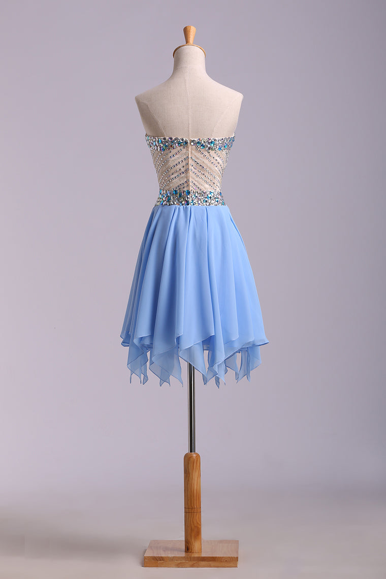 2022 Stunning Homecoming Dresses Sweetheart A Line Short/Mini With Beads New Arrival