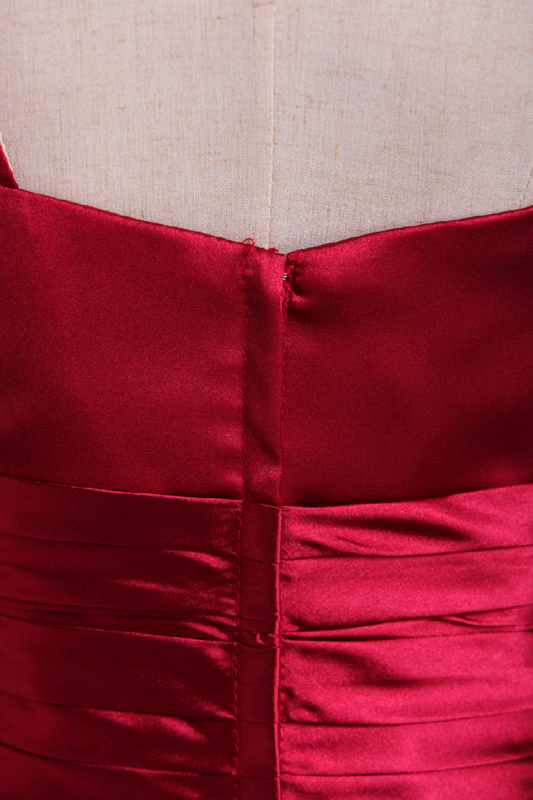2022 Burgundy/Maroon One Shoulder Bridesmaid Dresses Floor Length A Line