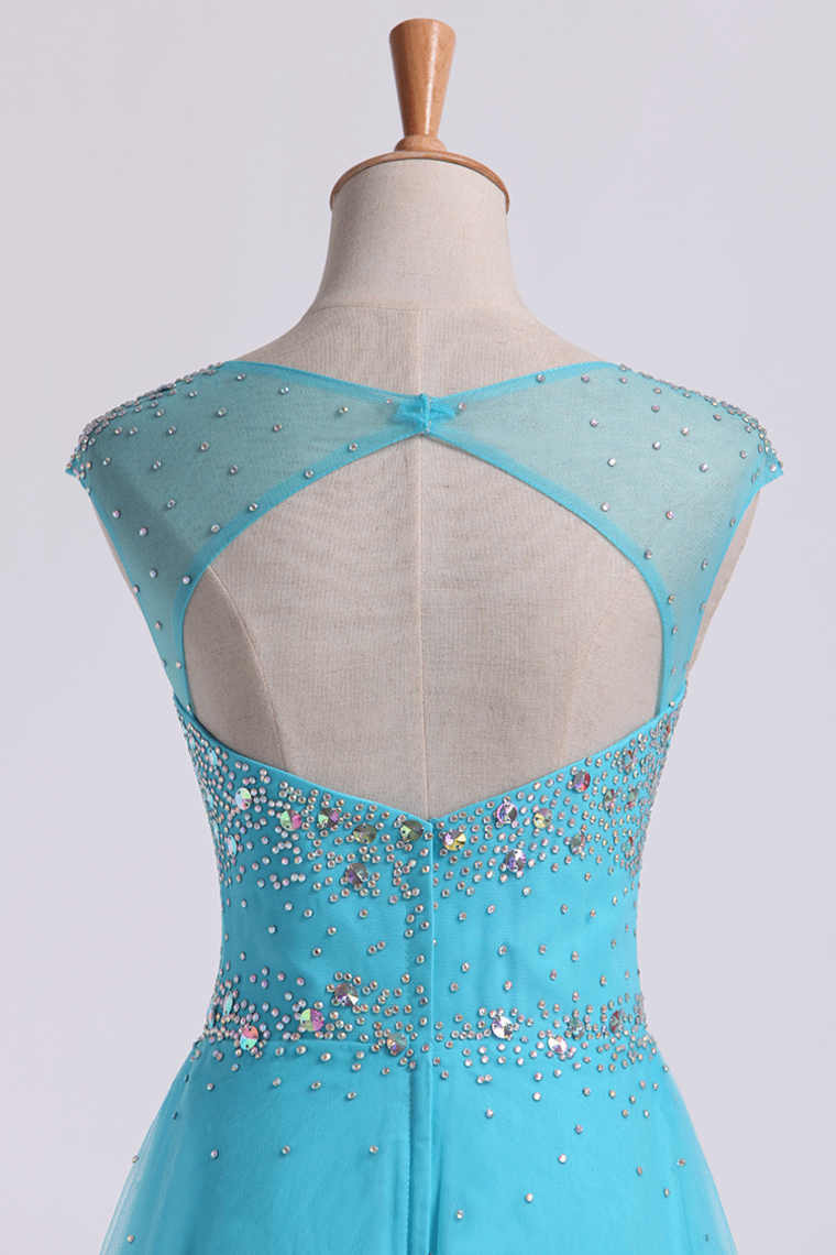 2022 Splendid Prom Dresses Scoop Backless A Line Floor Length
