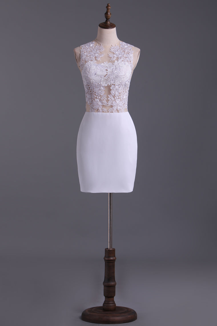 2022 Hot Selling Column Homecoming Dresses Short/Mini With Applique