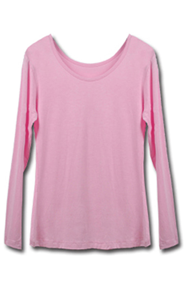 2022 Women'S Round Neck Modal Stretch & Slim T-Shirt Tops Long Sleeve For Muslim Dresses