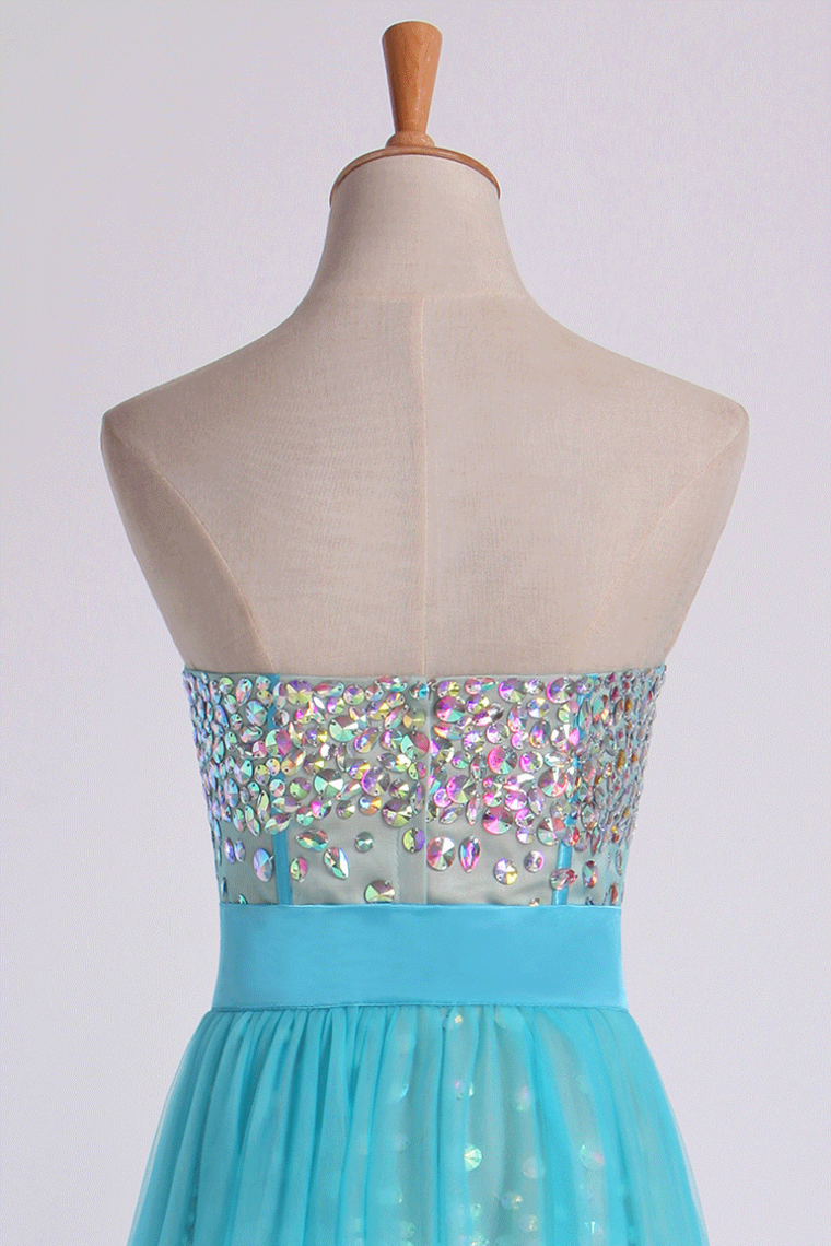 2022 Homecoming Dresses Sweetheart Column Short/Mini Beaded Bodice With Detachable Tulle Skirt