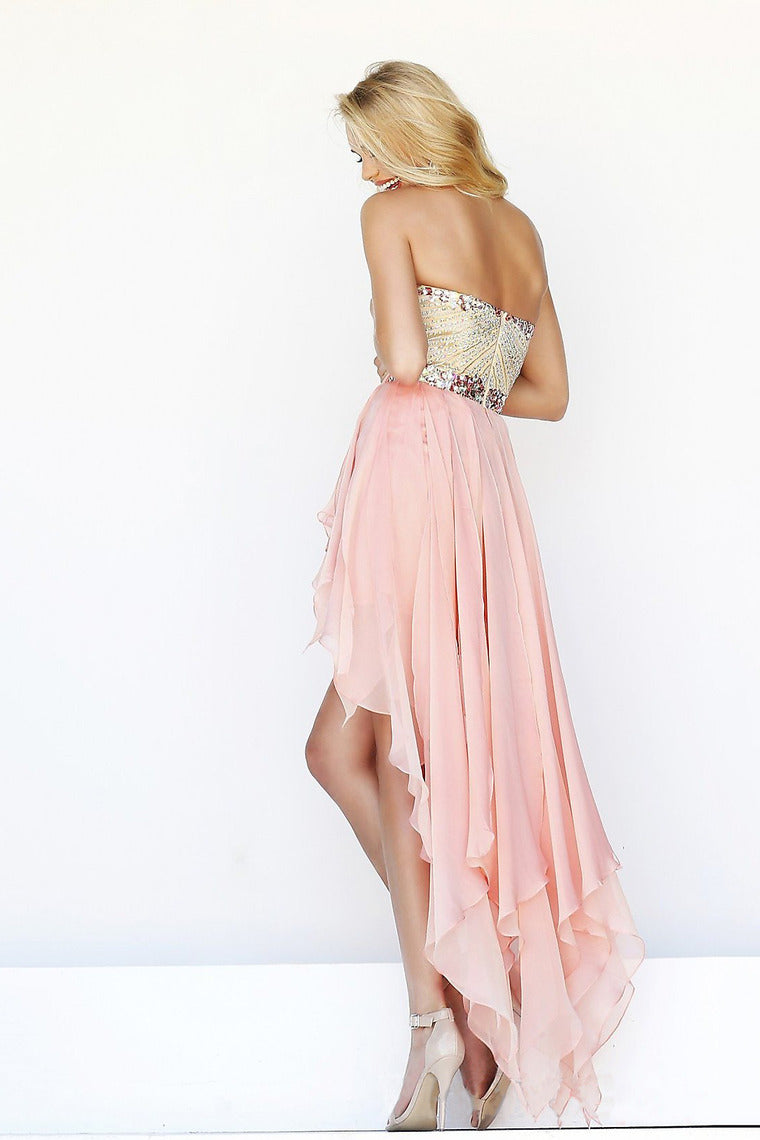 High Low Skirt  A Line Sweetheart Beaded Bodice Prom Dresees New Here