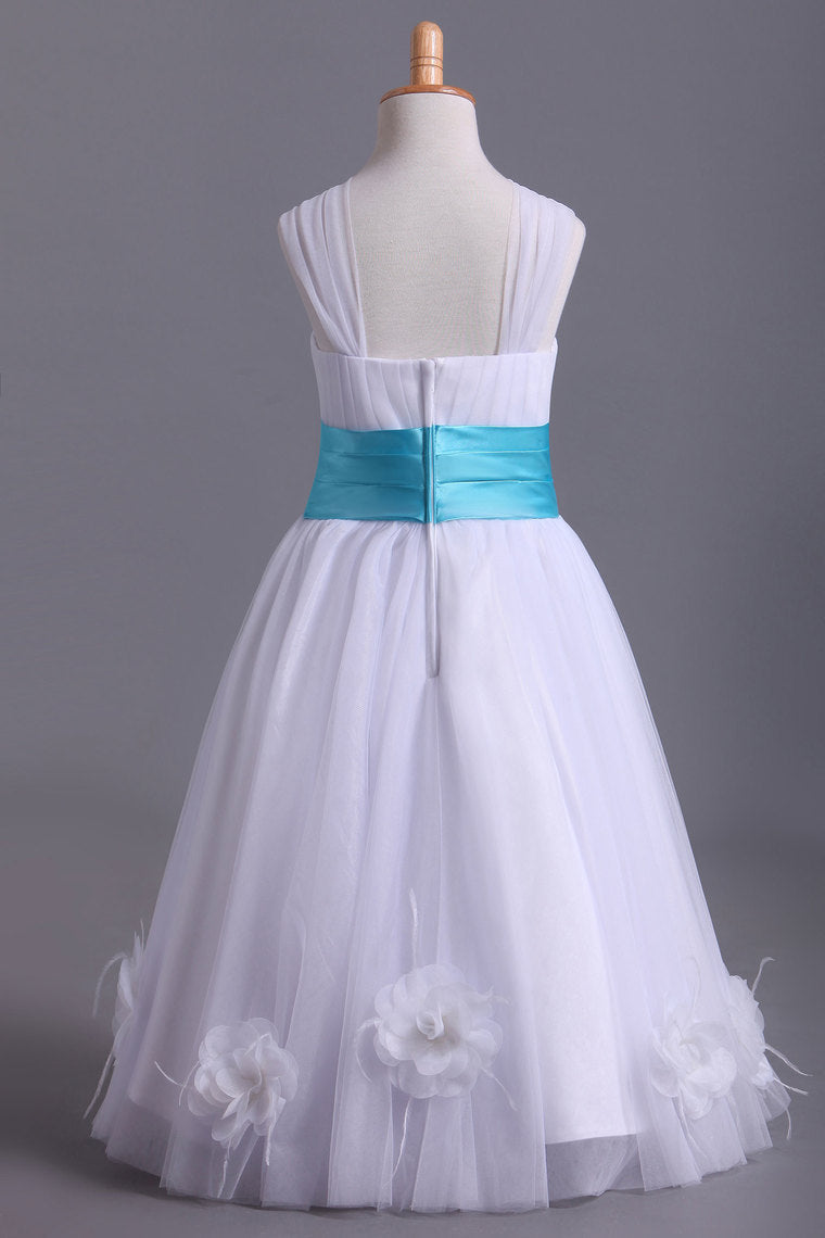 2022 Hot Selling Flower Girl Dresses A Line Off The Shoulder Knee Length Tulle