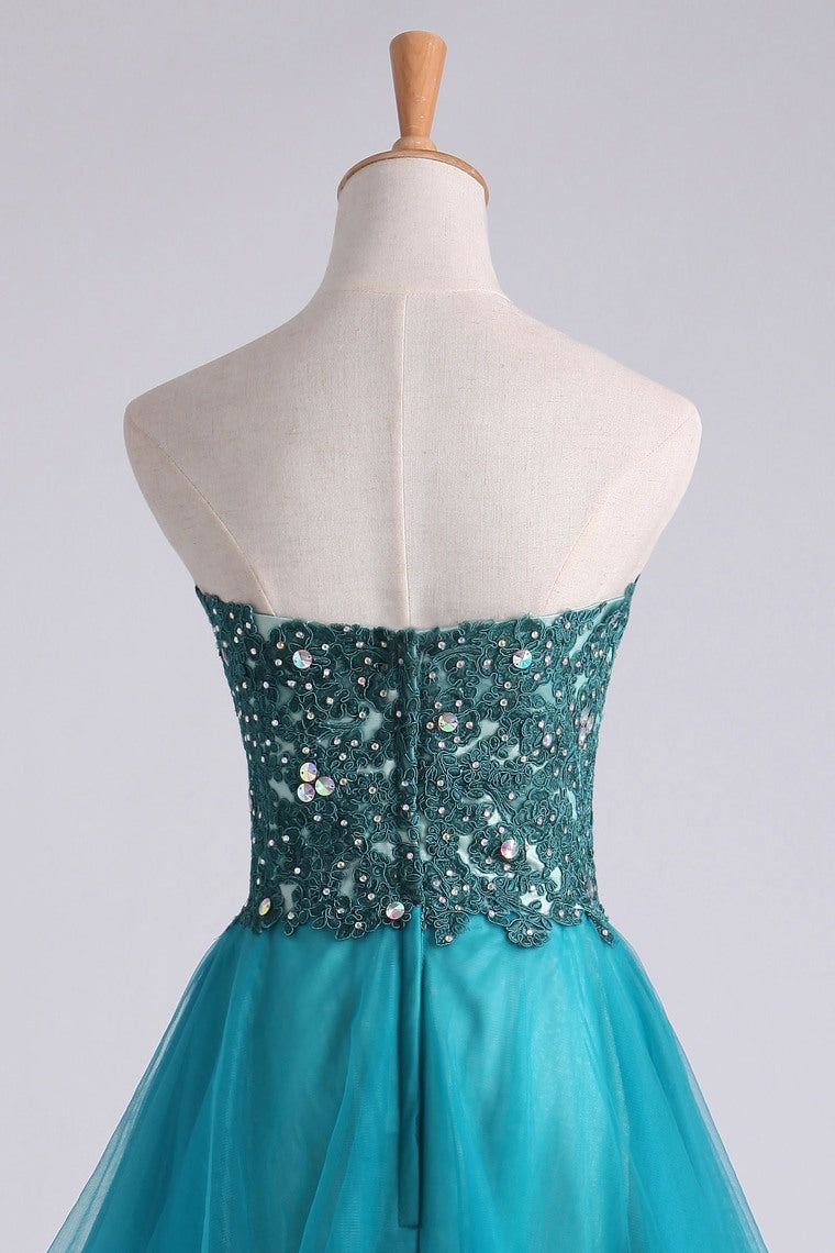 2022 Homecoming Dress Sweetheart A Line With Applique And Beads