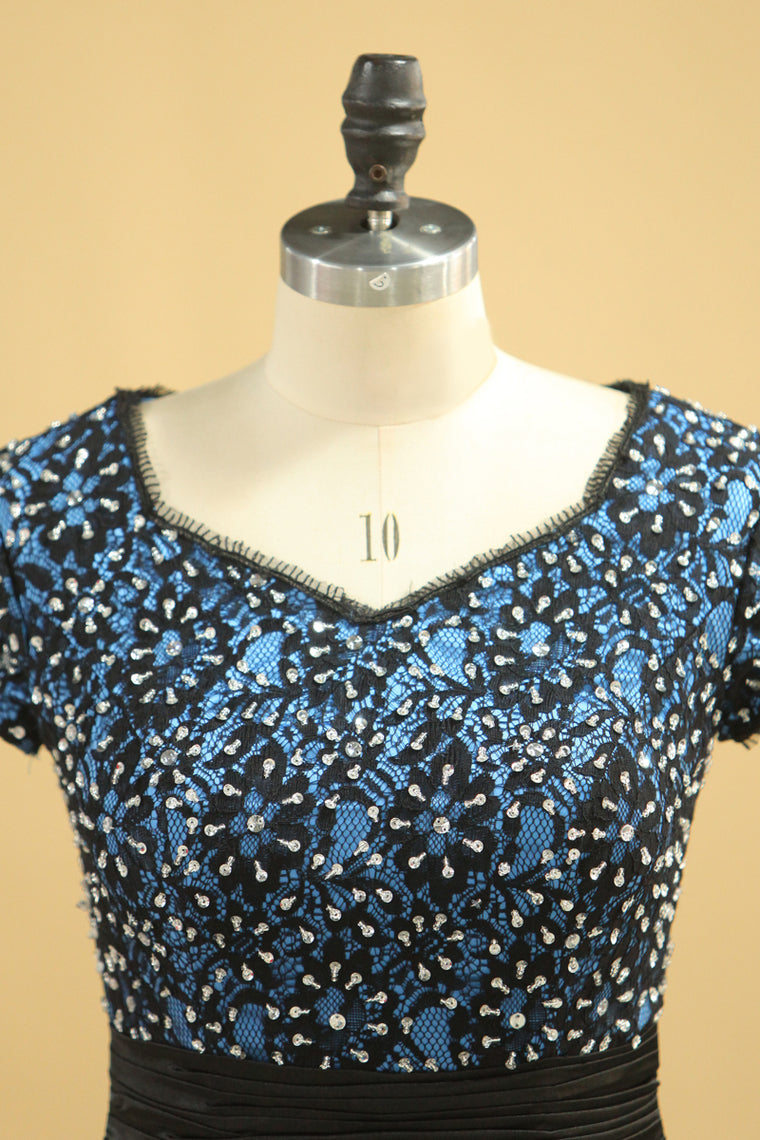 2022 Unique V Neck A Line Dress Embellished With Applique And Beads Floor Length Size 8