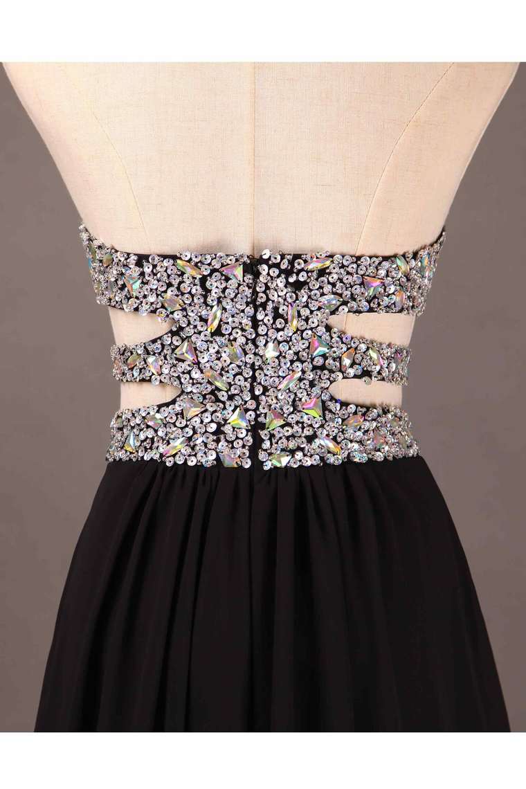 2022 Sweetheart Prom Dresses Beaded Bodice A Line Chiffon