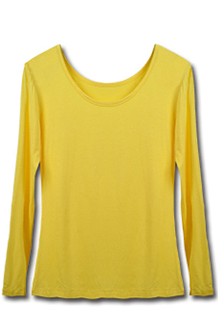 2022 Women'S Round Neck Modal Stretch & Slim T-Shirt Tops Long Sleeve For Muslim Dresses
