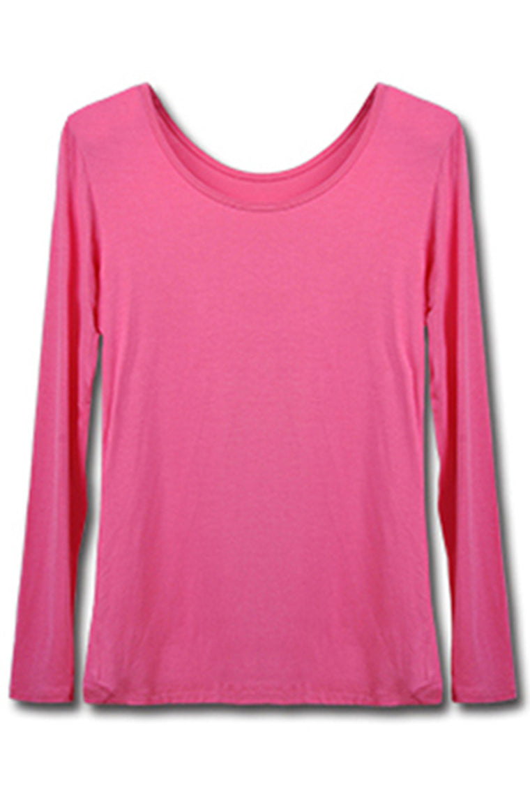 2022 Women'S Round Neck Modal Stretch & Slim T-Shirt Tops Long Sleeve For Muslim Dresses