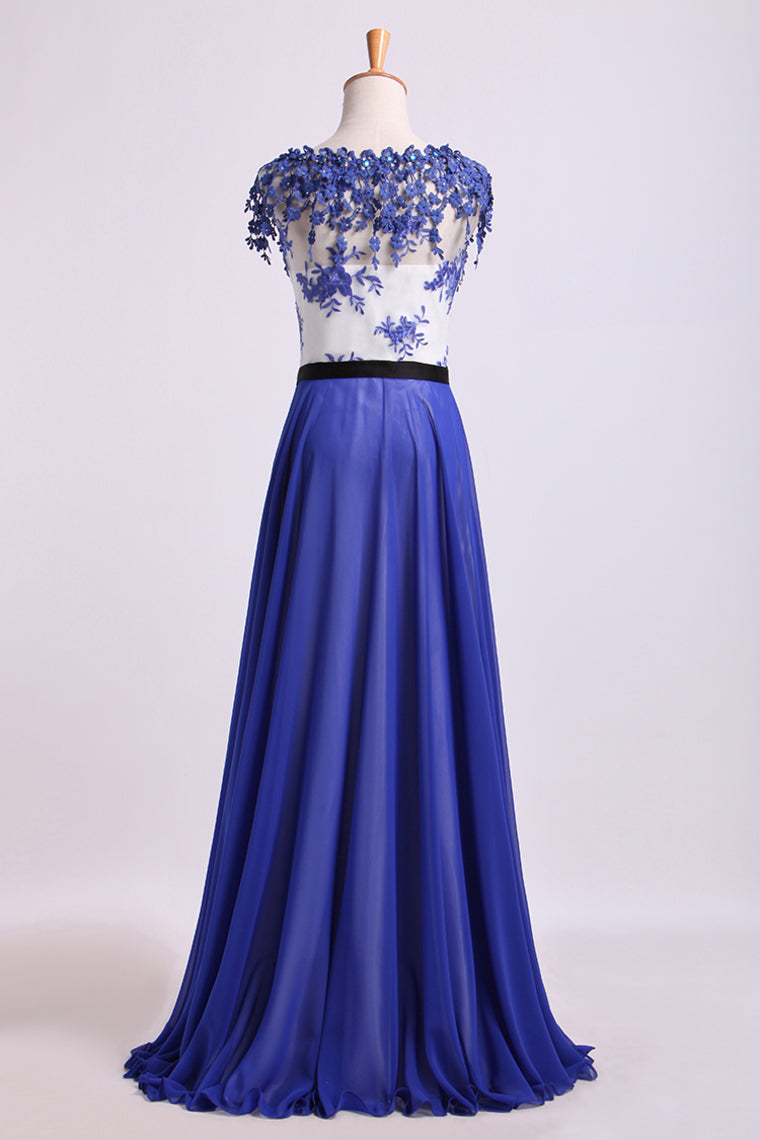 2022 Prom Dresses Scoop Neckline Floor Length A Line #30889