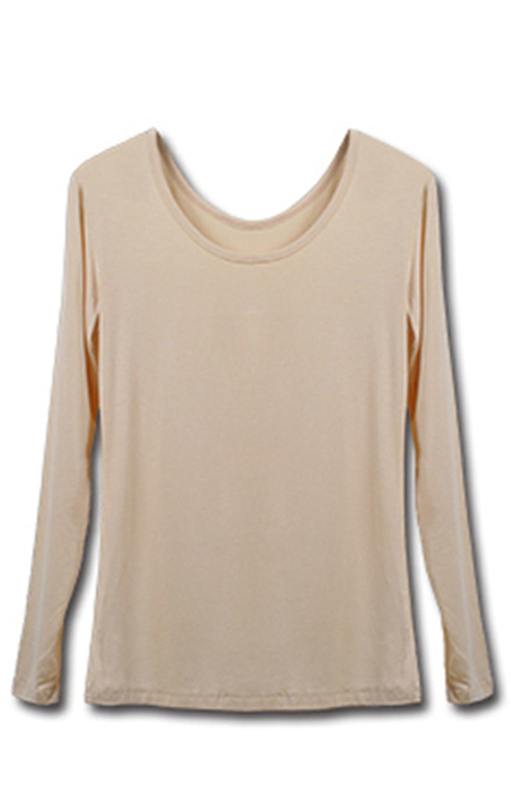 2022 Women'S Round Neck Modal Stretch & Slim T-Shirt Tops Long Sleeve For Muslim Dresses