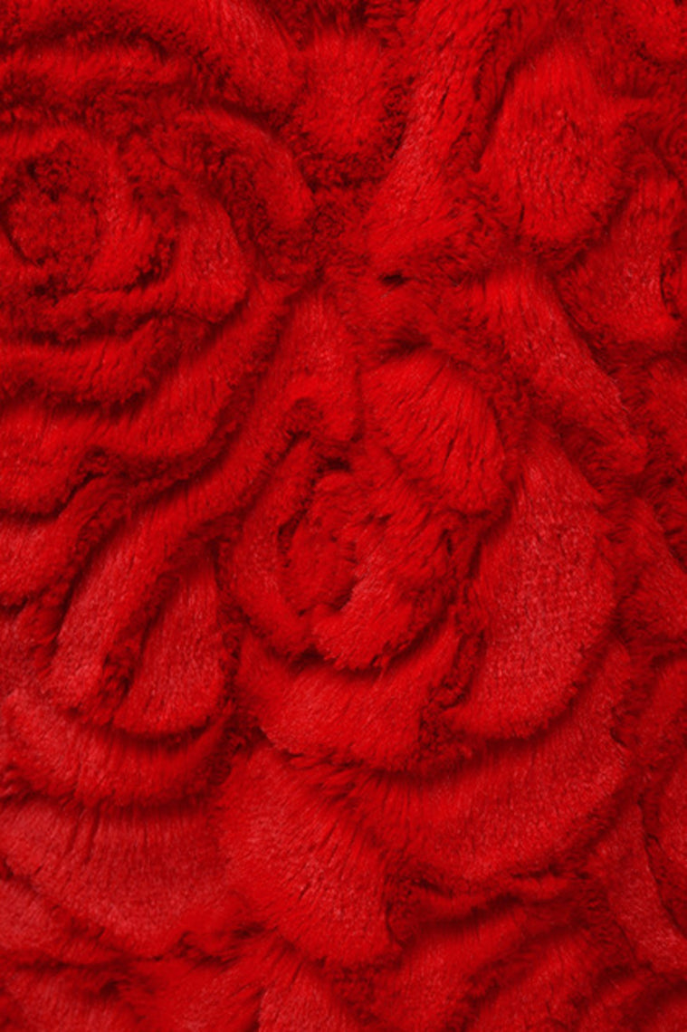 Attractive Long Sleeves Red Faux Fur Wedding Wrap