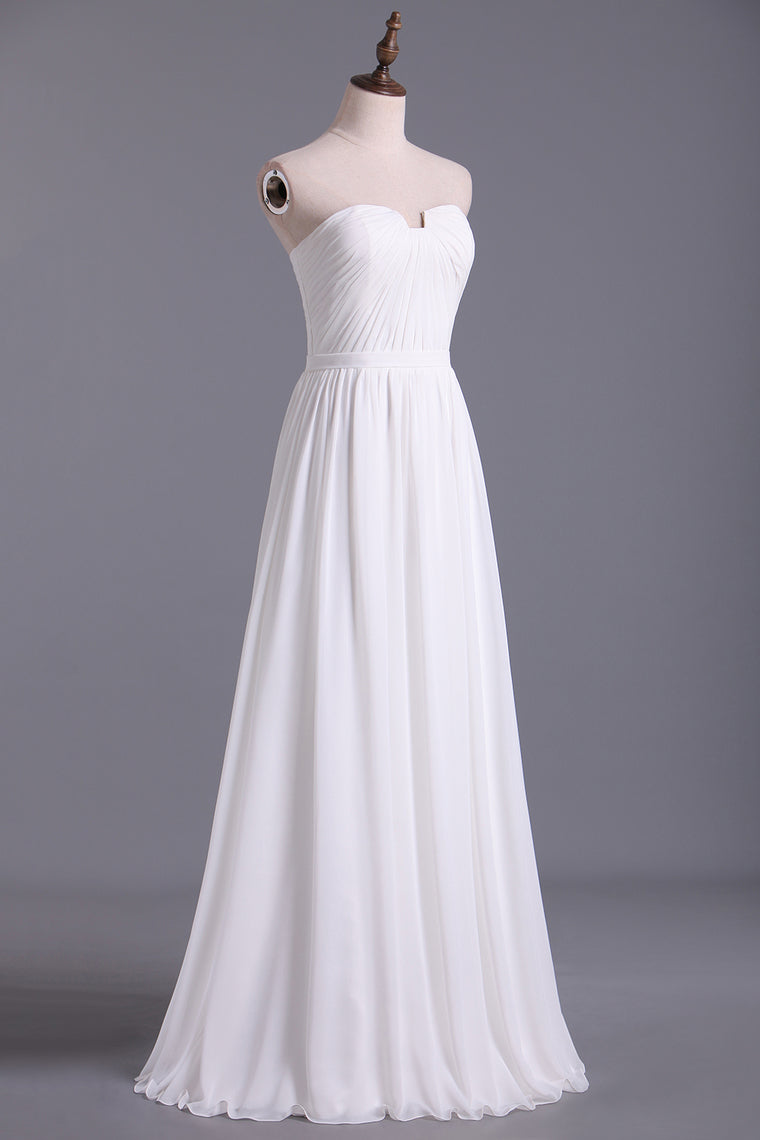 2022 Chic Prom Dresses Long A Line Strapless Chiffon Ivory Color Petite Size Under 200