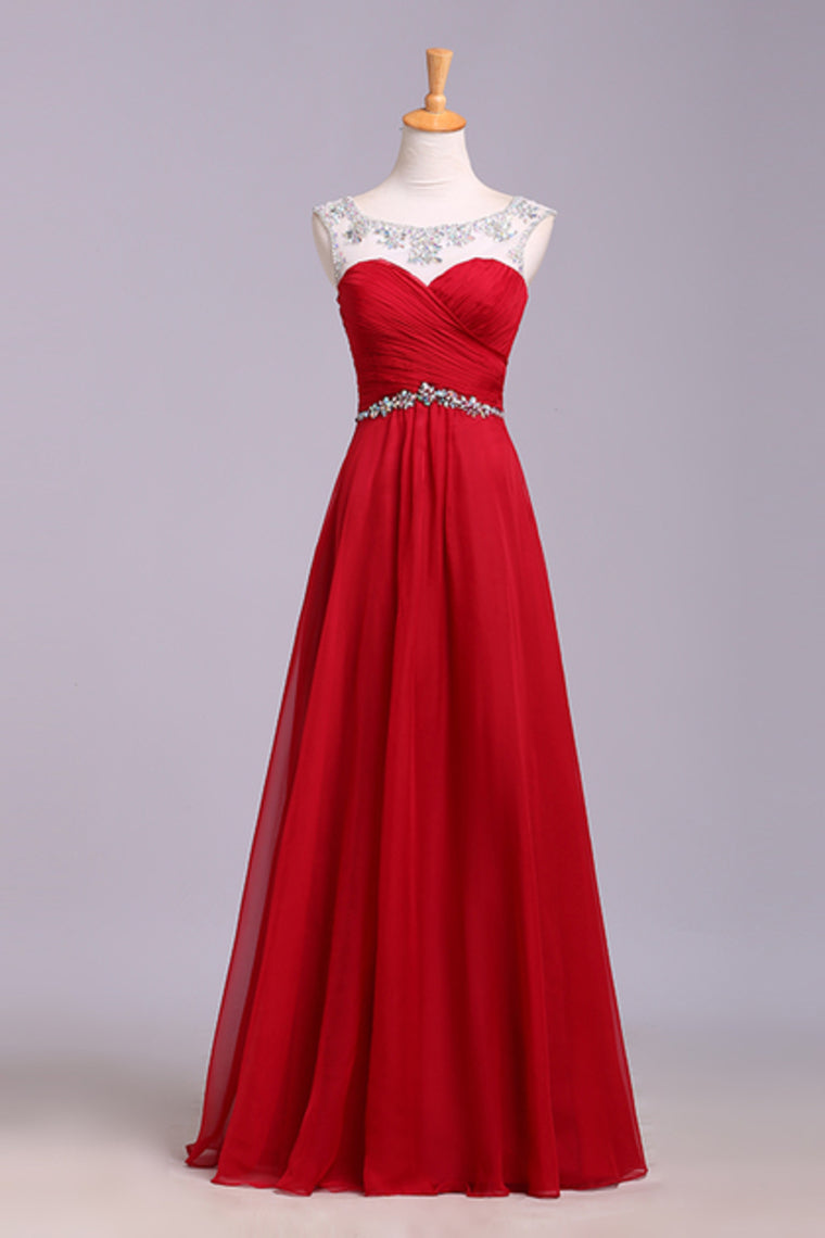 Super Beaded Neckline V Back Mesh Illusion Prom Dresses Sweep Train