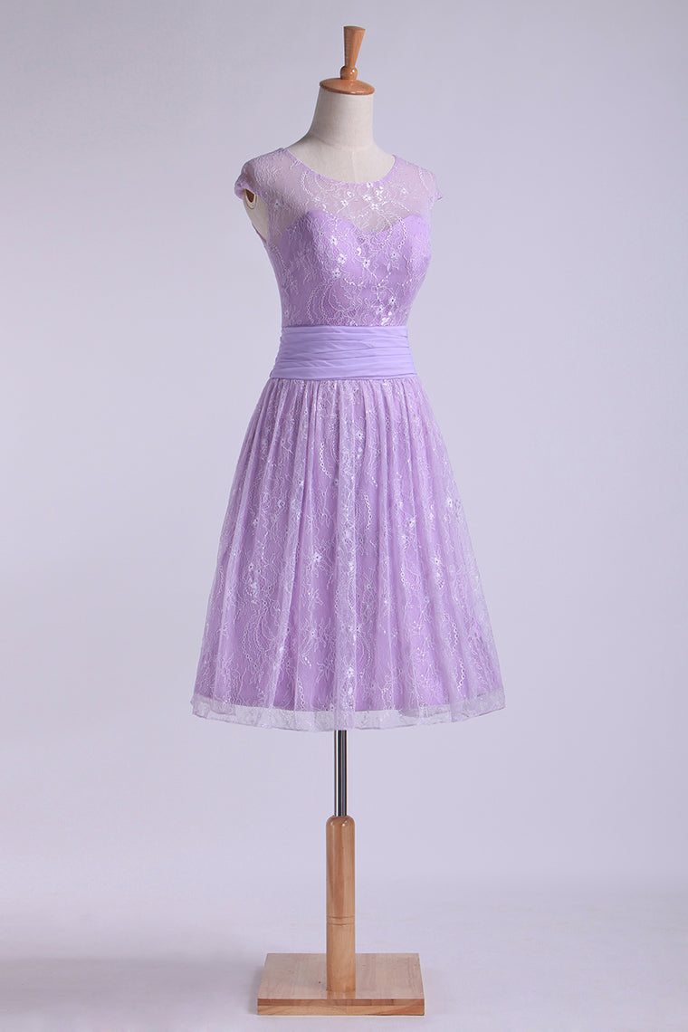 2022 Homecoming Dresses Scoop A Line Lace With Ruffles