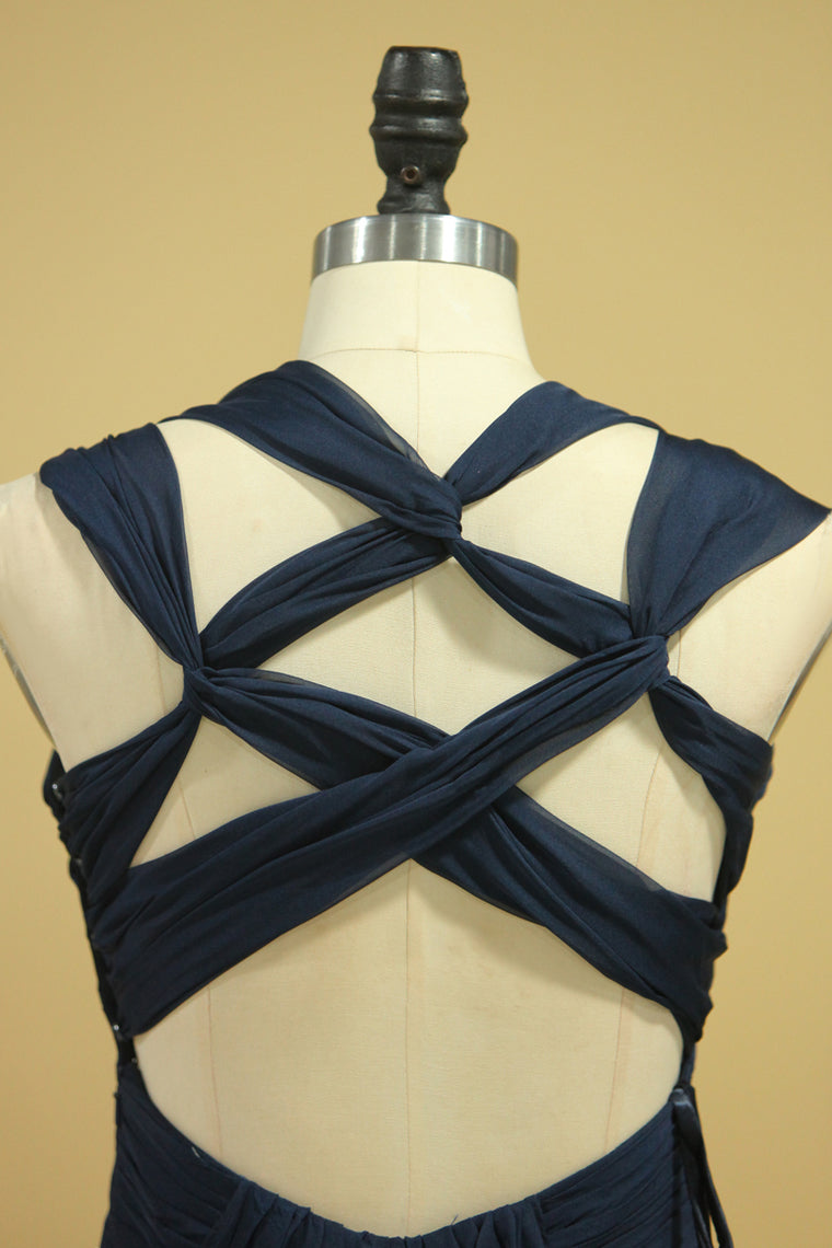 2022 Popular Prom Dresses A Line Floor Length Halter