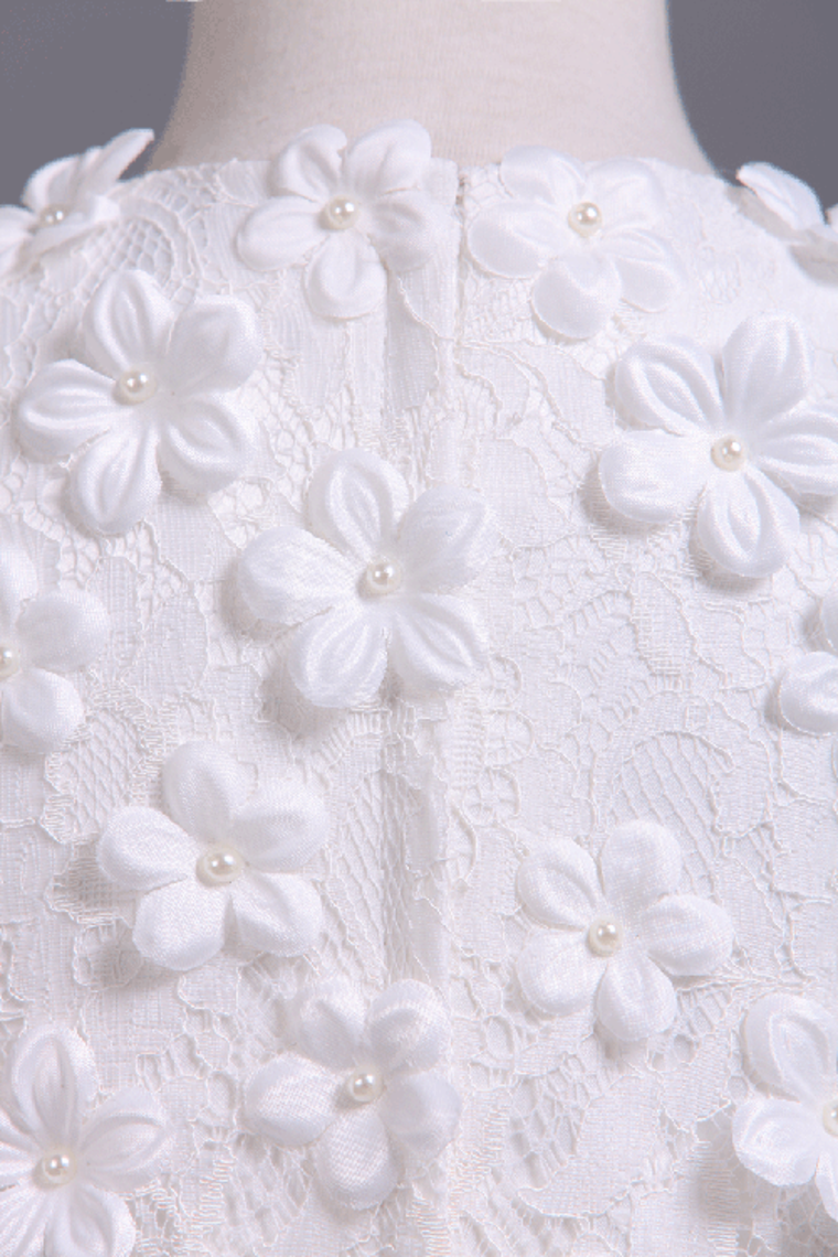 2022 New Ball Gown Flower Girl Dresses Scoop Ankle Length Tulle