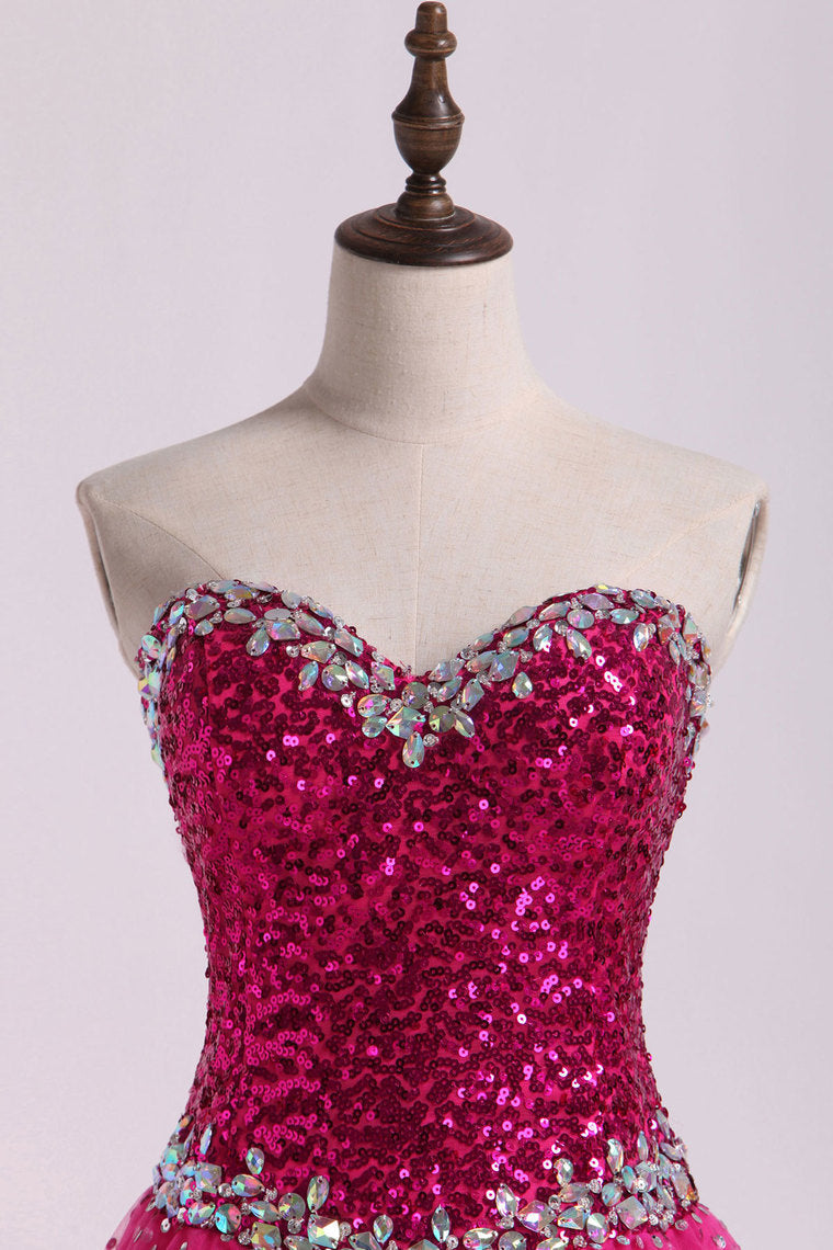 2022 Homecoming Dresses A Line Sweetheart Short/Mini With Beading