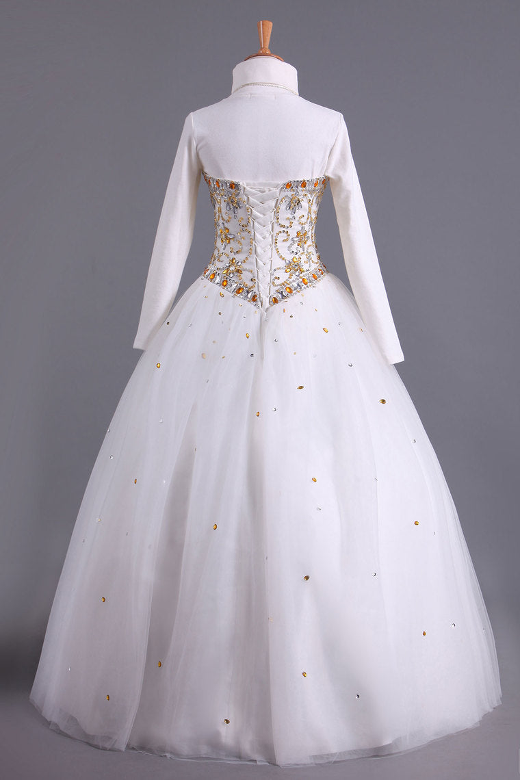 2022 Musilim Quinceanera Dresses Sweetheart A Line With Beads Floor Length