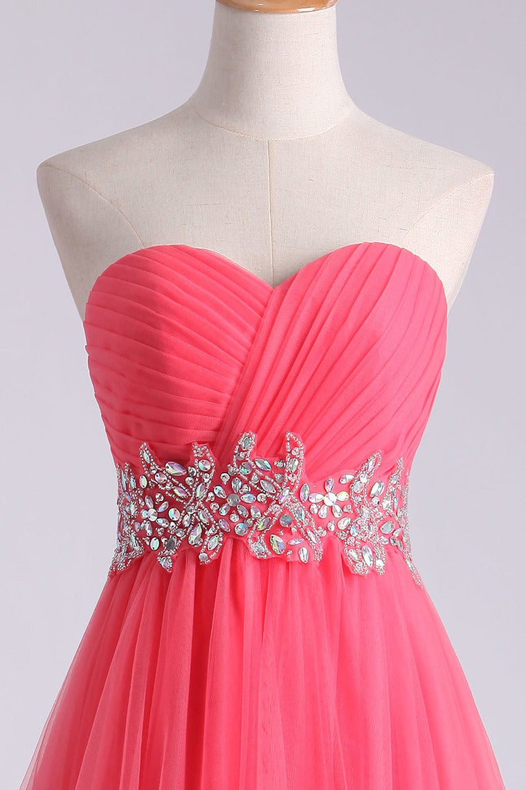 2022 Homecoming Dress Sweetheart Pleated Bodice A Line Short/Mini Tulle