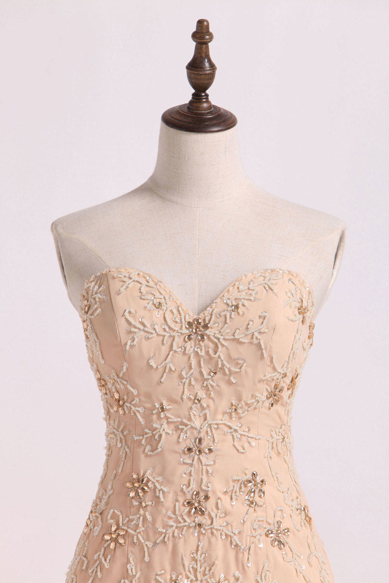 2022 Sweetheart Prom Dresses Mermaid/Trumpet With Beading