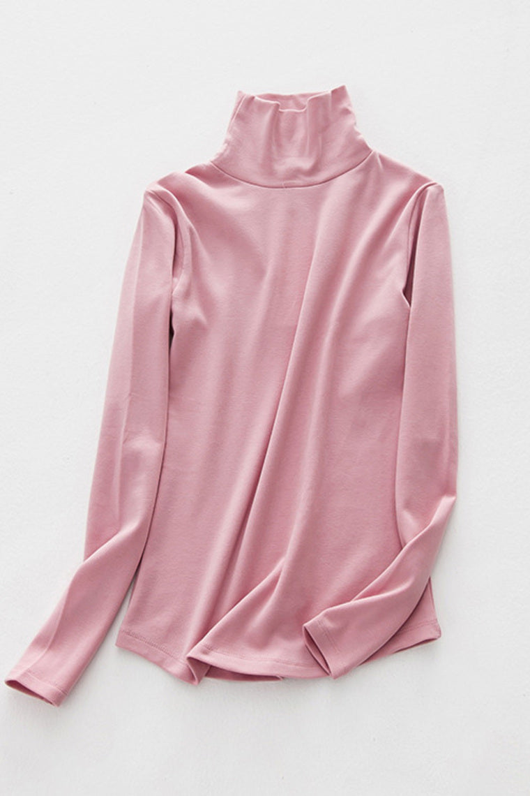 2022 Women'S  High-Neck Cotton T-Shirt Tops Long Sleeve For Muslim Dresses